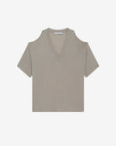 T-Shirt Oversize Col V Fehnno - Stone Grey