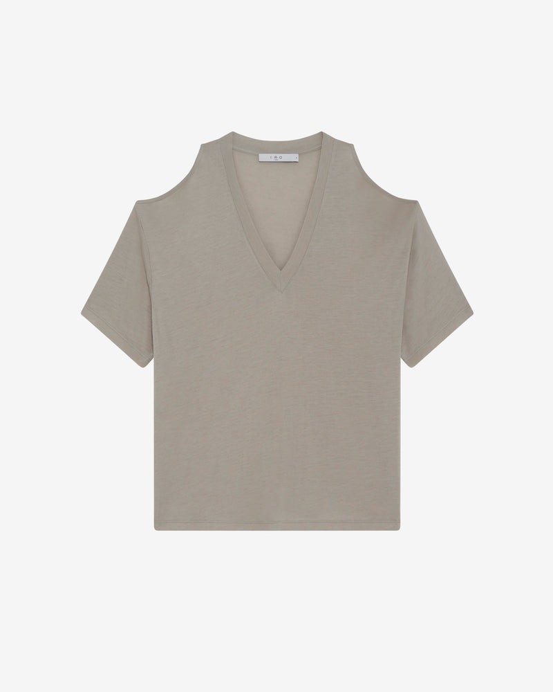 T-Shirt Oversize Col V Fehnno - Stone Grey