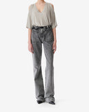 T-Shirt Oversize Col V Fehnno - Stone Grey