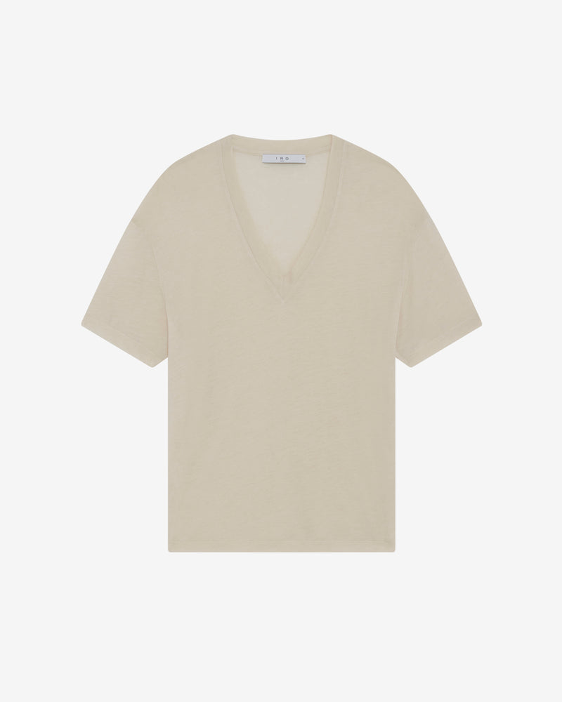 T-Shirt Oversize Col V Ferio - Cloudy White