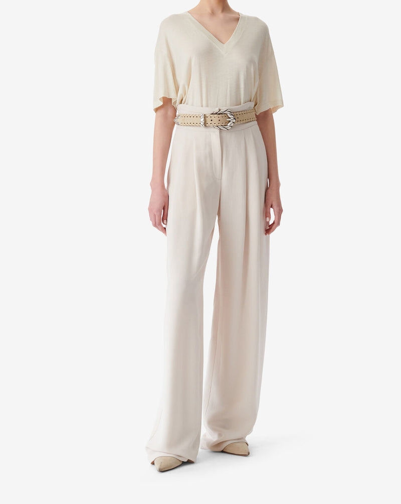 T-Shirt Oversize Col V Ferio - Cloudy White