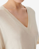 T-Shirt Oversize Col V Ferio - Cloudy White