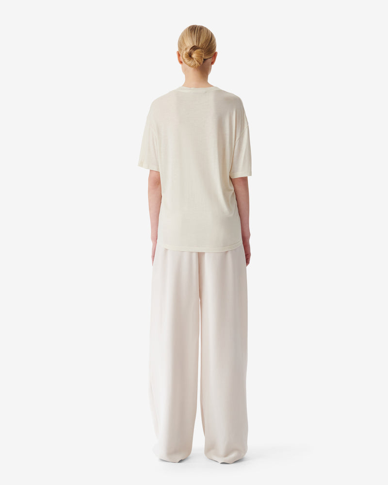 T-Shirt Oversize Col V Ferio - Cloudy White