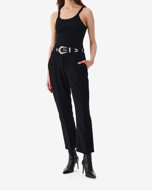 Abema Lurex Tweed Trousers - Black