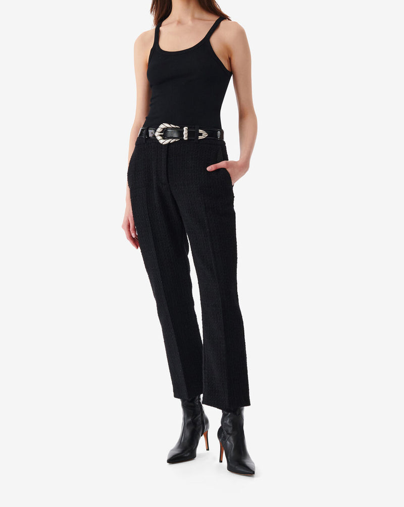 Abema Lurex Tweed Trousers - Black