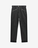 Pantalon Droit En Cuir Aysel - Black