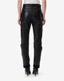 Pantalon Droit En Cuir Aysel - Black