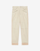 Pantalon Droit En Cuir Aysel - Ecru