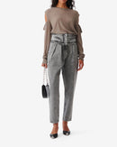 Jean Délavé Coupe Carotte Emini - Snow Black