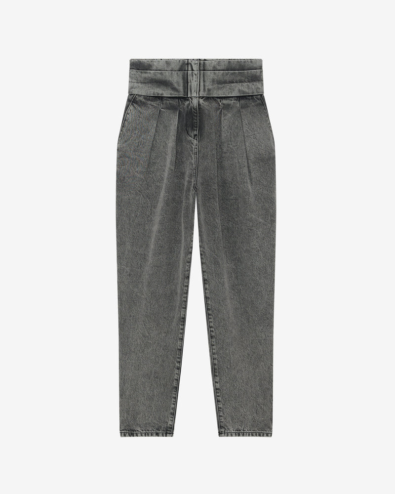 Jean Délavé Coupe Carotte Emini - Snow Black