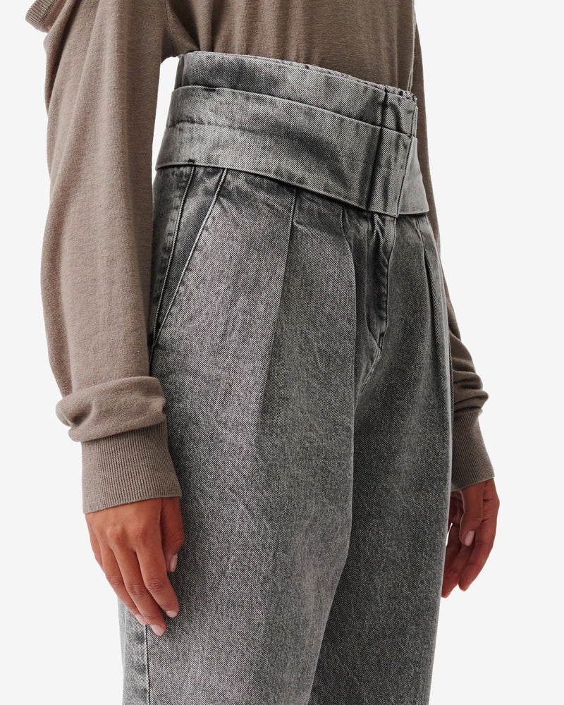 Jean Délavé Coupe Carotte Emini - Snow Black