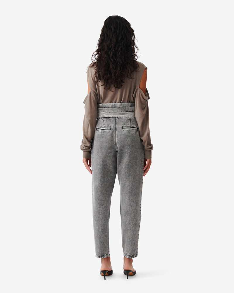 Jean Délavé Coupe Carotte Emini - Snow Black