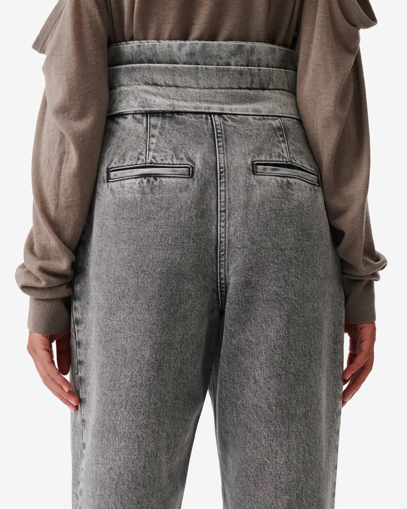 Jean Délavé Coupe Carotte Emini - Snow Black