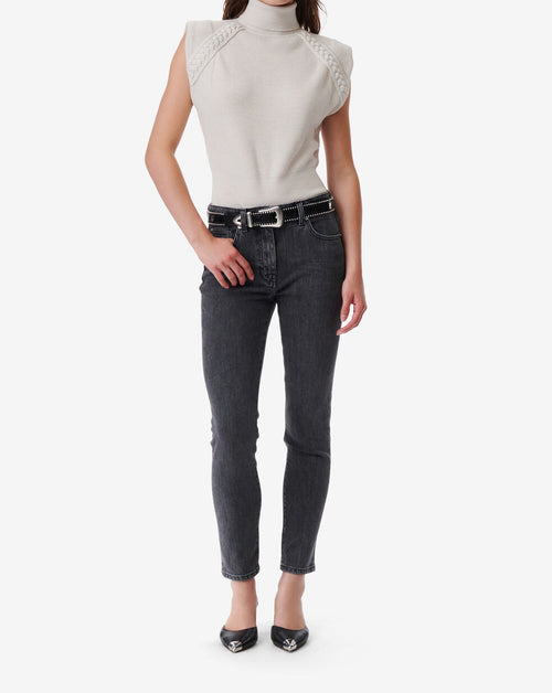 Jean Slim Délavé Galloway - Black/Dark Grey