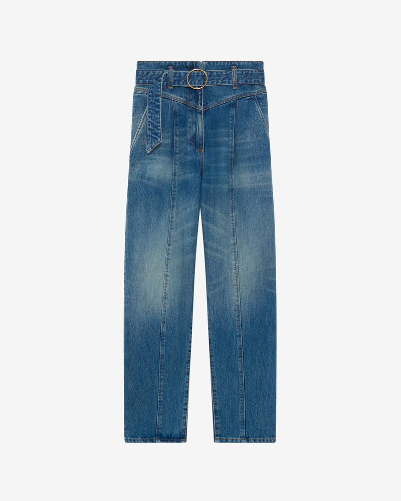 Jean Ceinturé Coupe Carotte Indio - Mid Blue Used
