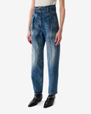 Jean Ceinturé Coupe Carotte Indio - Mid Blue Used