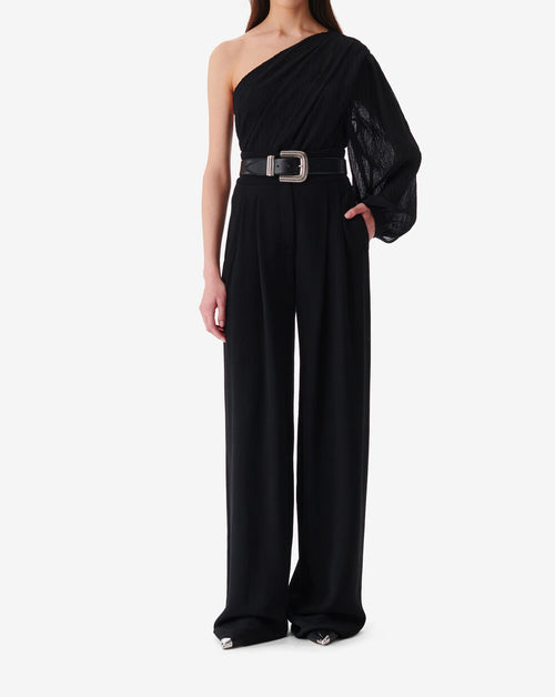 Pantalon Large Taille Haute Jeon - Black