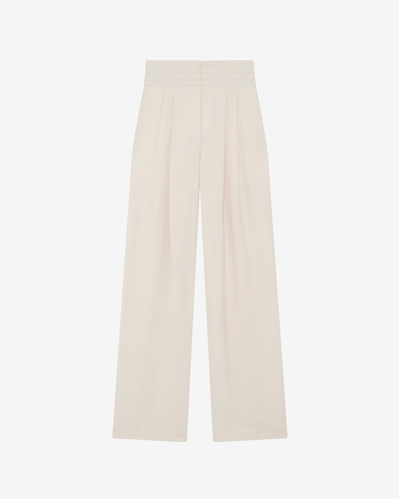 Pantalon Large Taille Haute Jeon - Ecru