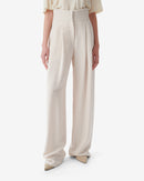 Pantalon Large Taille Haute Jeon - Ecru