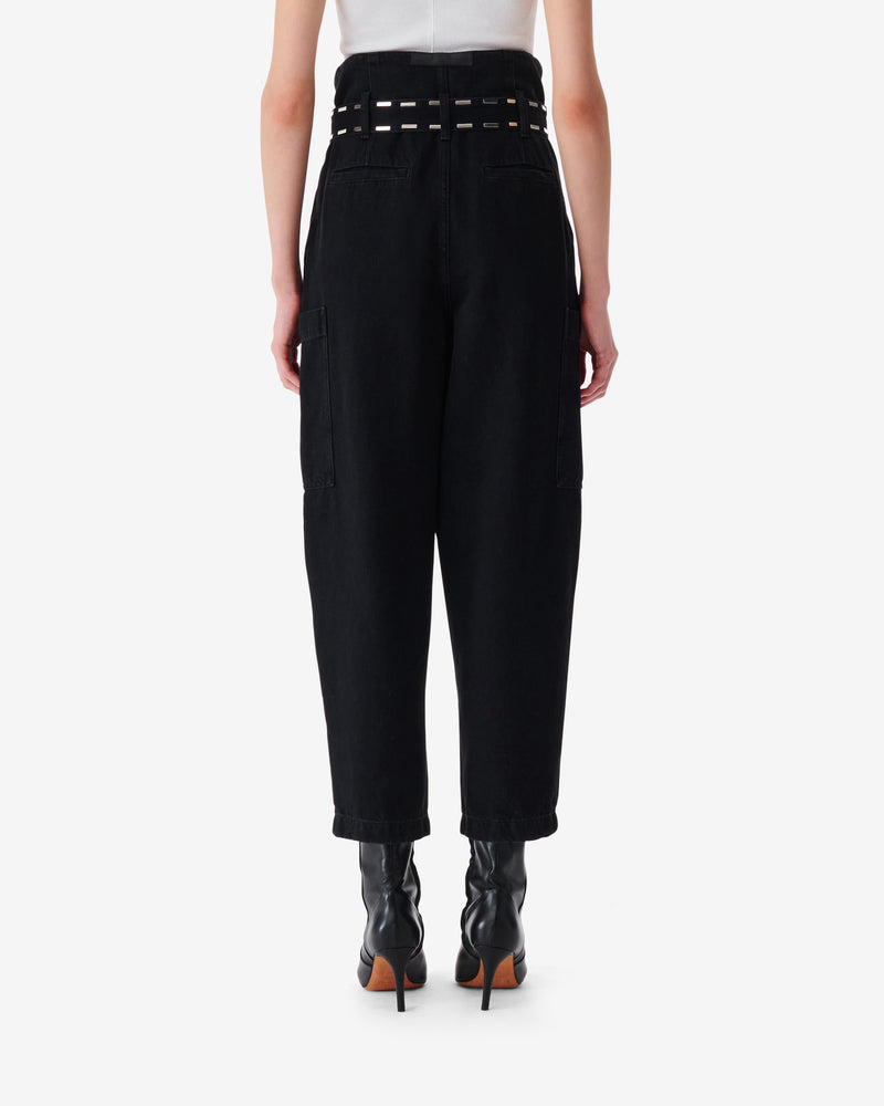 Jean Ceinturé Coupe Carotte Malti - Black