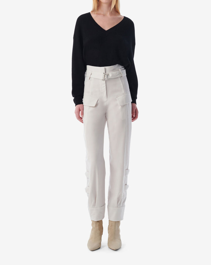 Pantalon Cargo Ceinturé Marita - Ecru