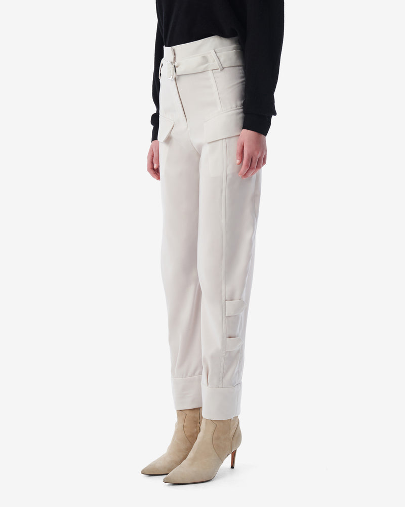 Pantalon Cargo Ceinturé Marita - Ecru