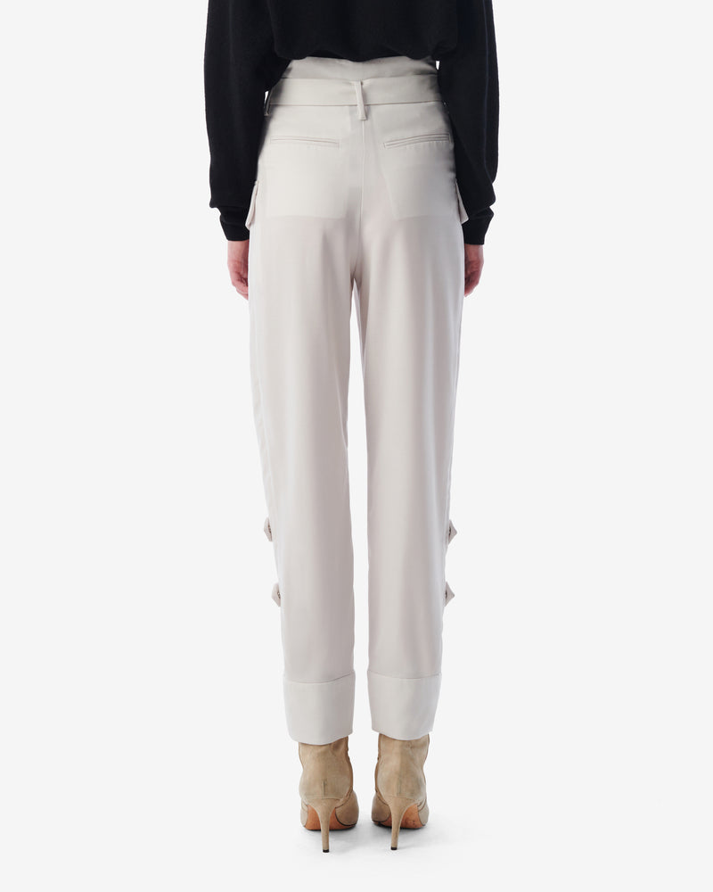 Pantalon Cargo Ceinturé Marita - Ecru