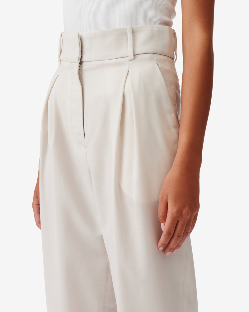 Pantalon Taille Haute Motel - Ecru