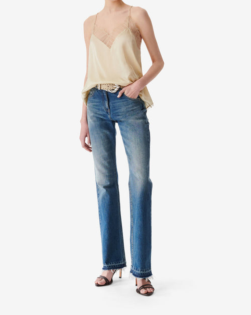 Jean Flare Taille Haute Polini - Mid Blue Used