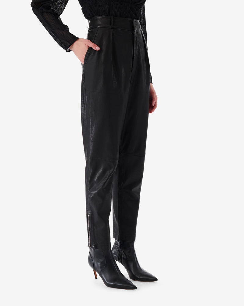 Pantalon En Cuir Stara - Black