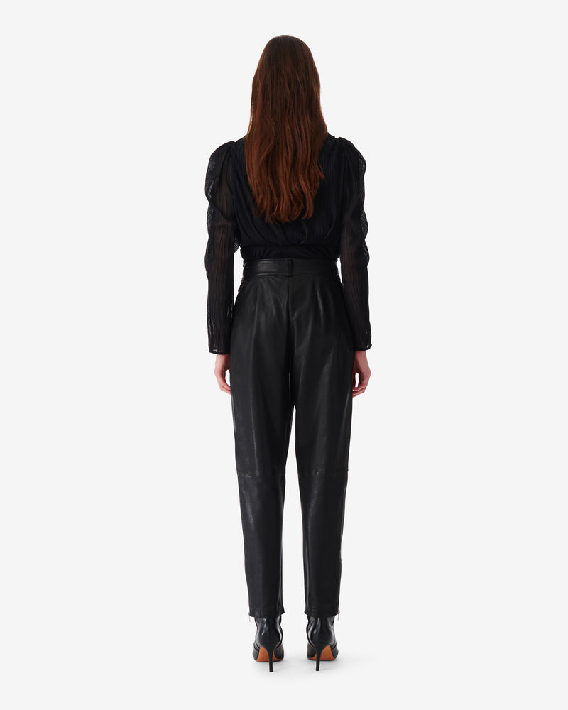 Pantalon En Cuir Stara - Black