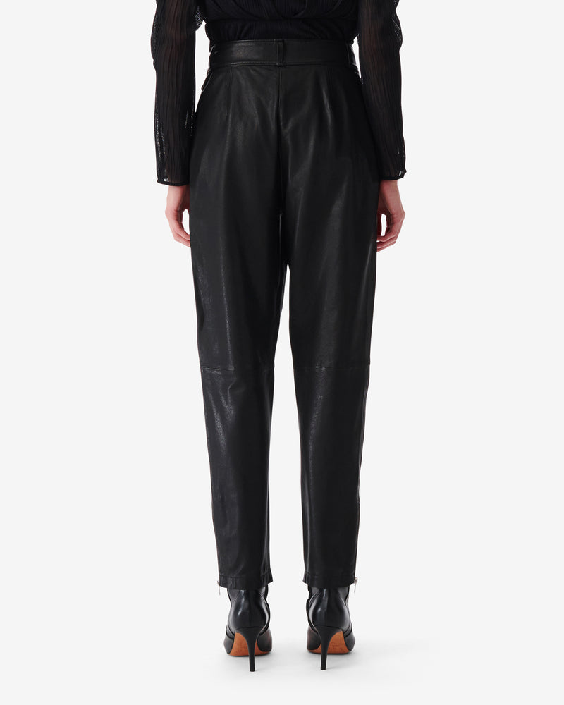 Pantalon En Cuir Stara - Black
