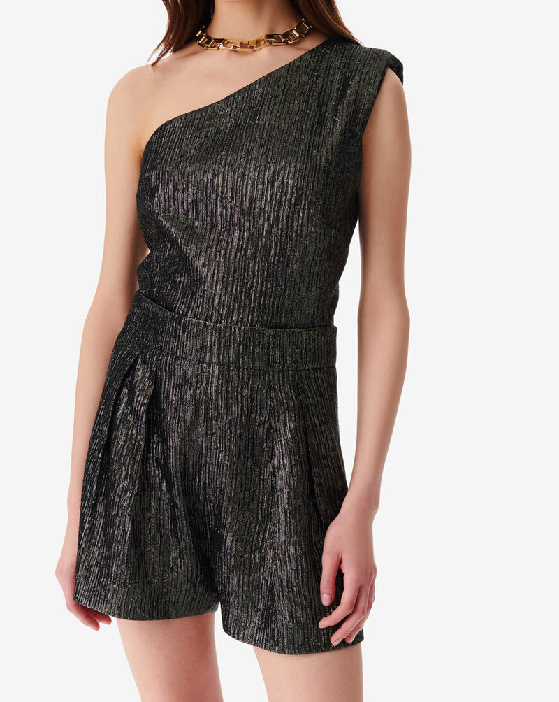 Combishort En Lurex Iliana - Black/Black Lurex Exp