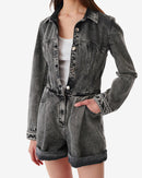 Combishort En Jean Délavé Tilli - Snow Black