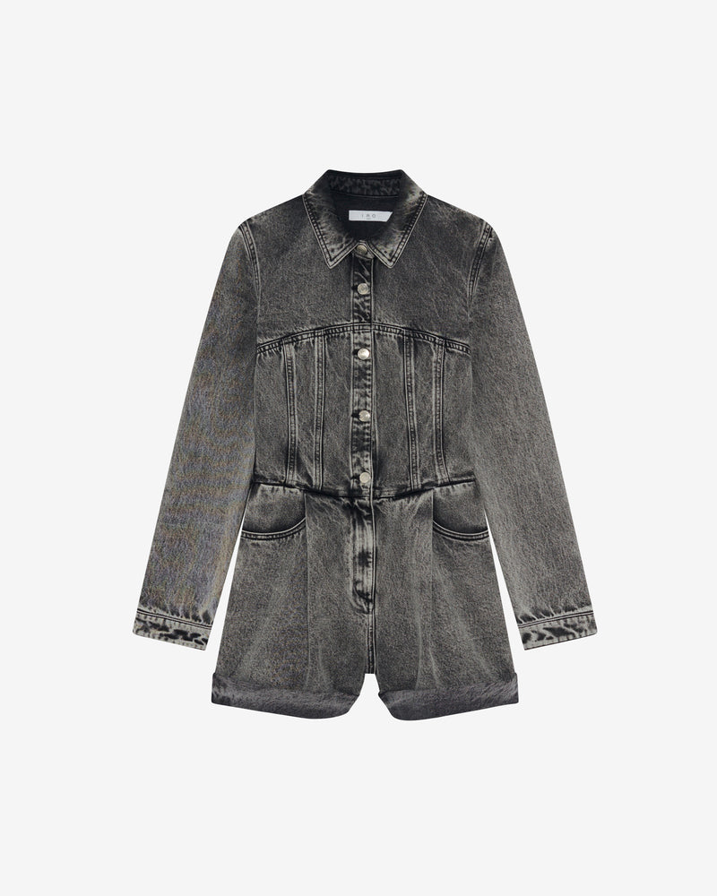 Combishort En Jean Délavé Tilli - Snow Black