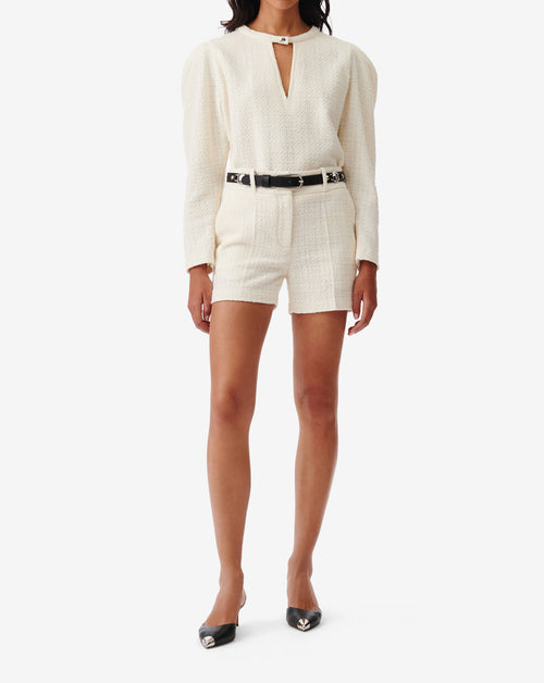 Short En Tweed Lurex Allison - Ecru
