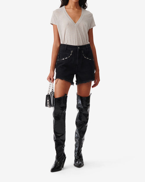 Short En Jean À Bord Franc Altom - Black