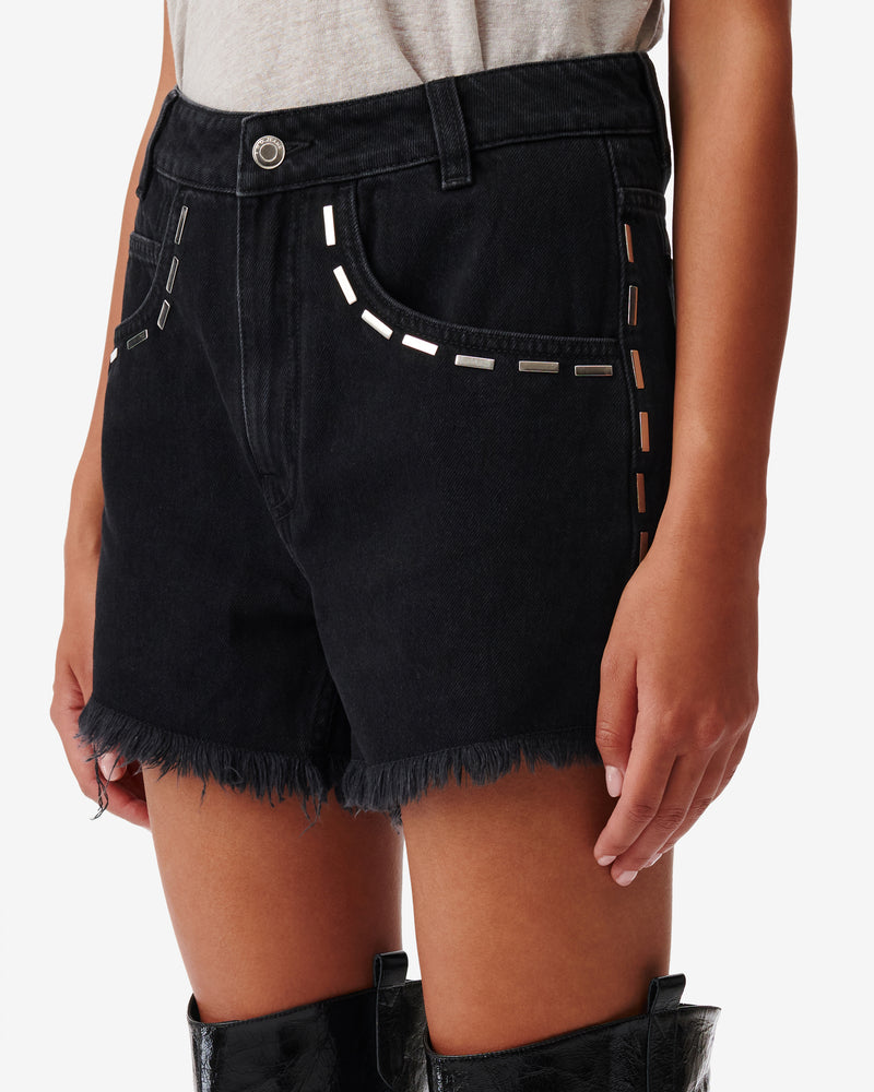 Short En Jean À Bord Franc Altom - Black
