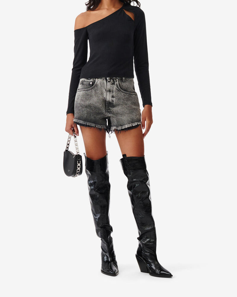 Short En Jean À Bord Franc Belem - Snow Black