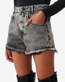 Short En Jean À Bord Franc Belem - Snow Black