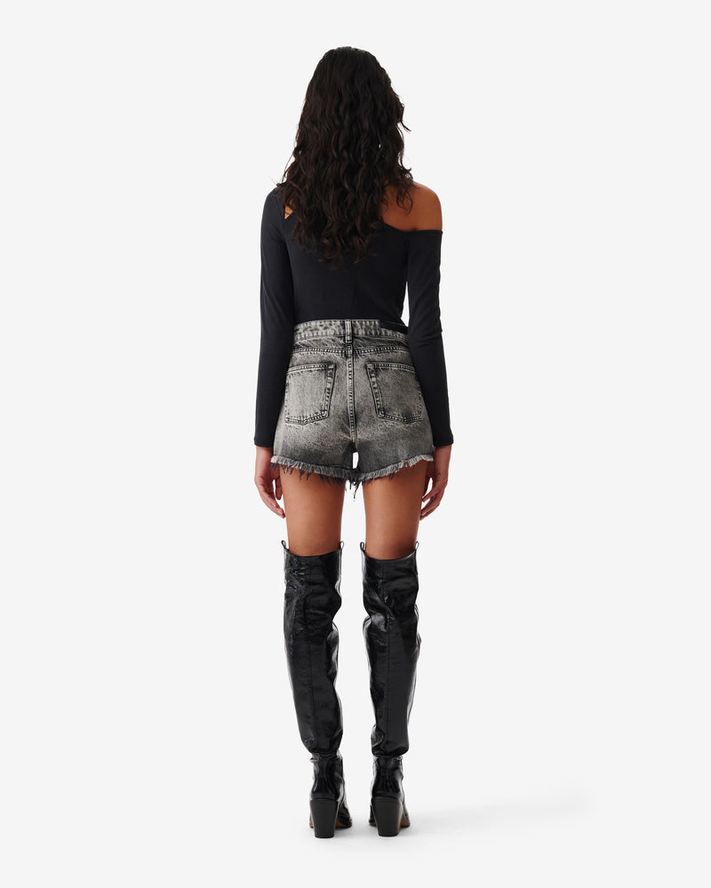 Short En Jean À Bord Franc Belem - Snow Black