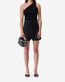 Delma Belted Striped Shorts - Anthracite