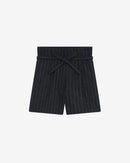 Delma Belted Striped Shorts - Anthracite