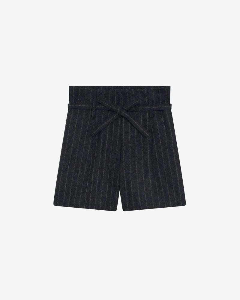 Delma Belted Striped Shorts - Anthracite