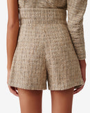 Short En Tweed Taille Haute Lormi - Mixed Beige