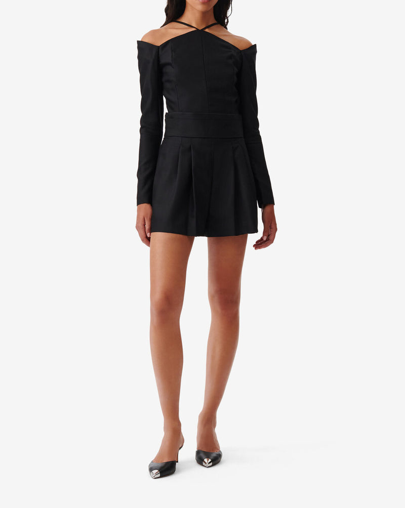 Short En Laine Melangée Palici - Black