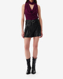 Short En Cuir Ceinturé Paoli - Black