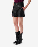 Short En Cuir Ceinturé Paoli - Black