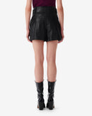 Short En Cuir Ceinturé Paoli - Black
