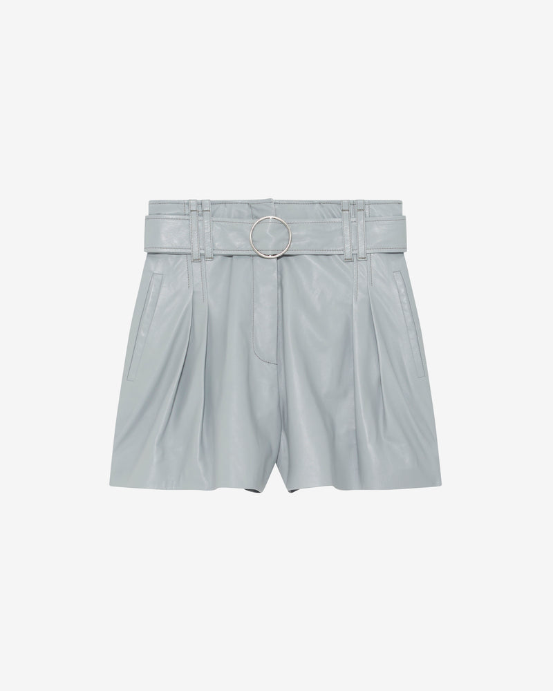Short En Cuir Ceinturé Paoli - Light Grey